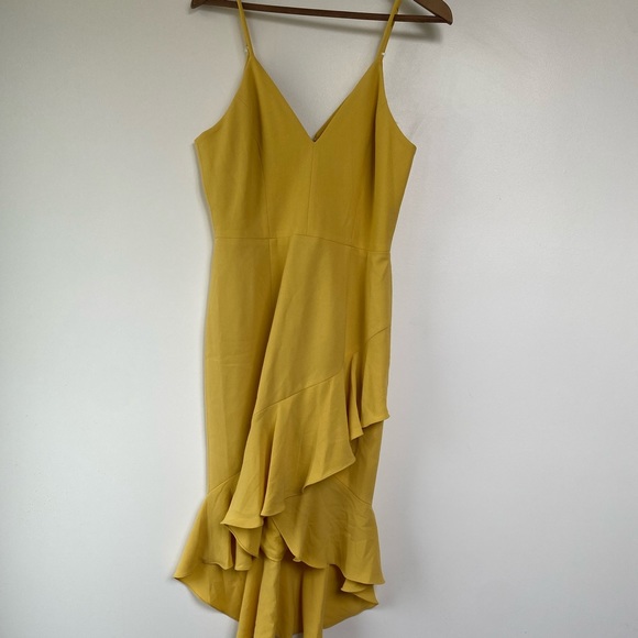 Dress the Population Wendy Ruffle Hem Midi Dress M - Picture 4 of 9